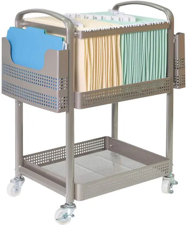 Alt view image 10 of 10 - Lorell Mobile File Cart Heavy-Duty 22-2/5"Wx12-1/2"Lx25-1/4"H SR 45654