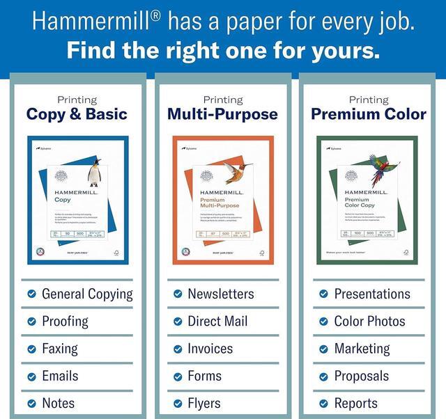 Alt view image 3 of 6 - Hammermill Printer Paper, 20 lb Copy Paper, 8.5 x 11 - 10 Ream (5,000 Sheets) - 92 Bright, Made in the USA