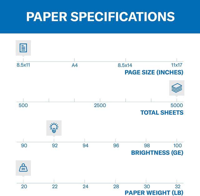 Alt view image 2 of 6 - Hammermill Printer Paper, 20 lb Copy Paper, 8.5 x 11 - 10 Ream (5,000 Sheets) - 92 Bright, Made in the USA