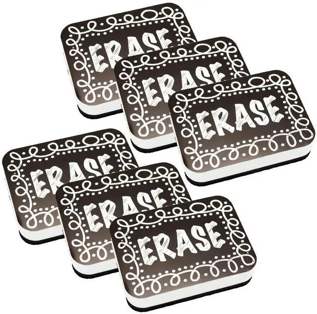 Alt view image 2 of 3 - ashley productions magnetic whiteboard eraser, chalk loop, pack of 6