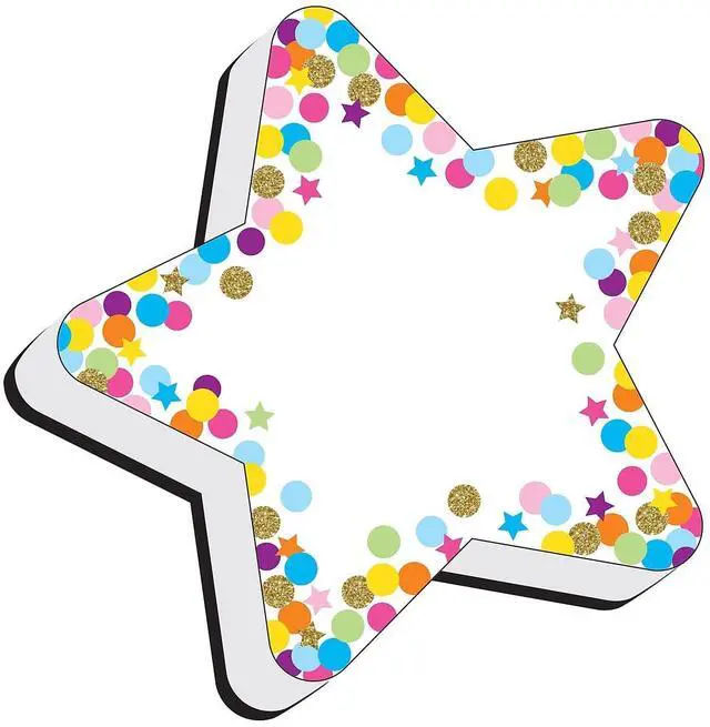 Alt view image 4 of 4 - Ashley Productions Dry Erase Magnetic Whiteboard Erasers Star Confetti Pack of 6