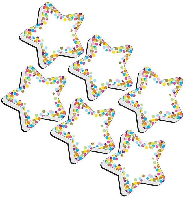 Alt view image 3 of 4 - Ashley Productions Dry Erase Magnetic Whiteboard Erasers Star Confetti Pack of 6