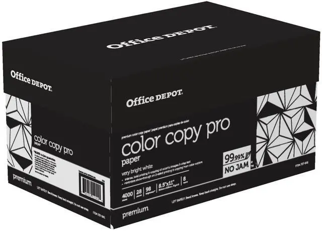 Alt view image 2 of 5 - Office Depot Color Copy Paper, 8 1/2in. x 11in., 28 Lb, Ream Of 500 Sheets, Case Of 8 Reams, 727641