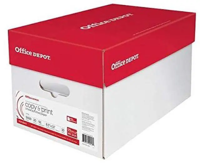 Alt view image 2 of 4 - Office Depot(R) White Copy Paper, 3-Hole Punched, 8 1/2" x 11", 20 Lb., 84 Brightness, Case Of 10 Reams