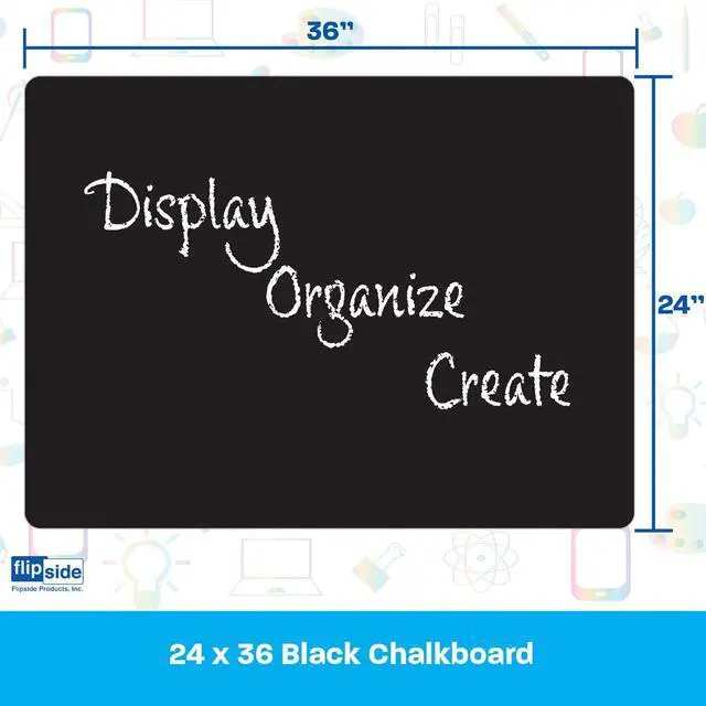 Alt view image 7 of 7 - Flipside Chalk Board Frameless 24" x 36" Pack of 2 FLP10206-2
