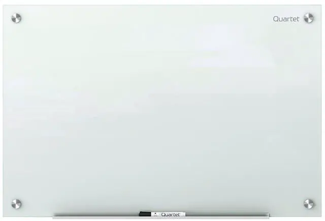 Main image of Magnetic Glass Dry Erase White Board, 24''W x 18''H Whiteboard, Infinity Frameless Mounting, White Surface (G2418W)