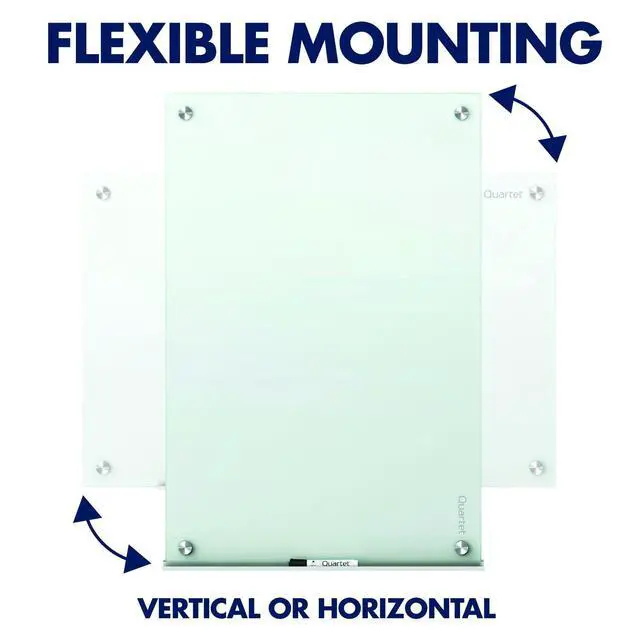 Alt view image 3 of 7 - Magnetic Glass Dry Erase White Board, 48''W x 36''H Whiteboard, Infinity Frameless Mounting, White Surface (G4836W)
