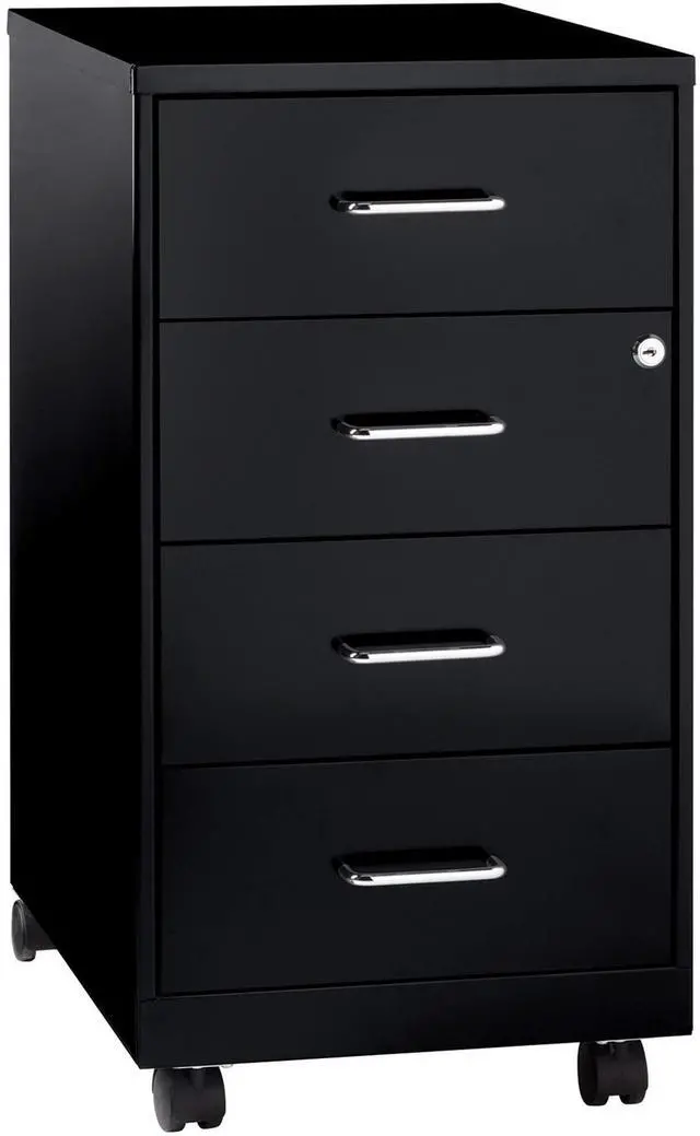 Alt view image 4 of 5 - Lorell 4-Drawer Organizer 14-1/4"x18"x26-1/2" Black 25976