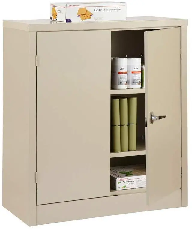 Main image of Realspace® Steel Storage Cabinet, 3 Shelves, 42"H x 36"W x 18"D, Putty