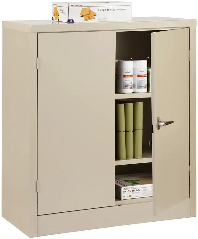 Alt view image 2 of 2 - Realspace® Steel Storage Cabinet, 3 Shelves, 42"H x 36"W x 18"D, Putty