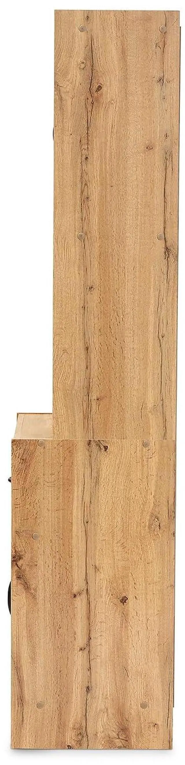 Alt view image 4 of 7 - Baxton Studio Laurana Modern and Contemporary Oak Brown Finished Wood Kitchen Cabinet and Hutch