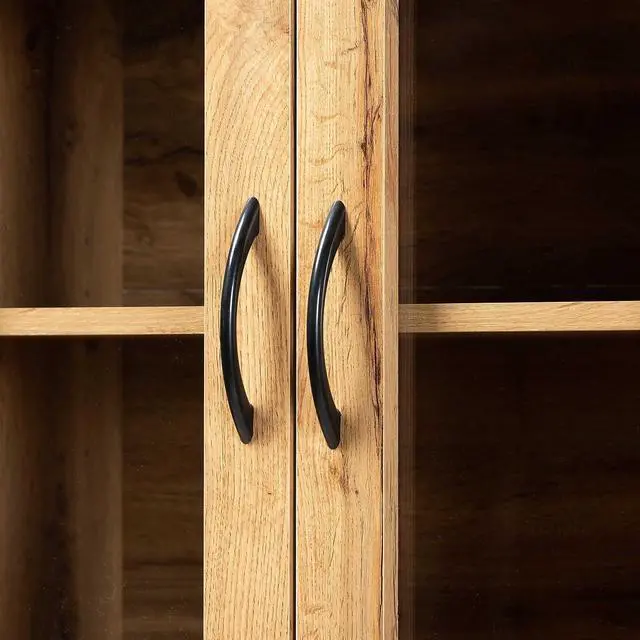 Alt view image 5 of 7 - Baxton Studio Laurana Modern and Contemporary Oak Brown Finished Wood Kitchen Cabinet and Hutch