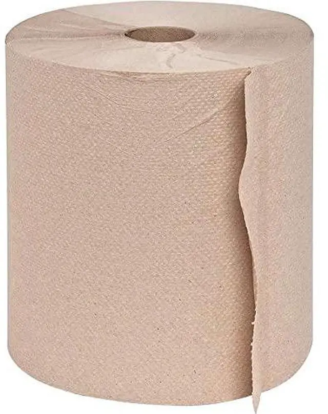 Alt view image 2 of 3 - Genuine Joe Embossed Hardwound Roll Towels, 2" Core, 1-Ply, 7.88" x 600', Kraft, 12 Count