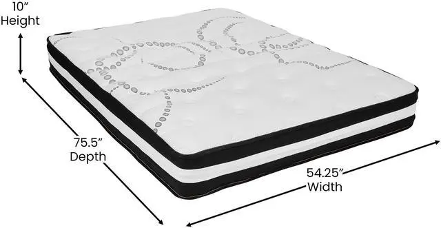 Alt view image 20 of 20 - Brighton Full Size Tufted Upholstered Platform Bed in Beige Fabric with 10 Inch CertiPUR-US Certified Pocket Spring Mattress