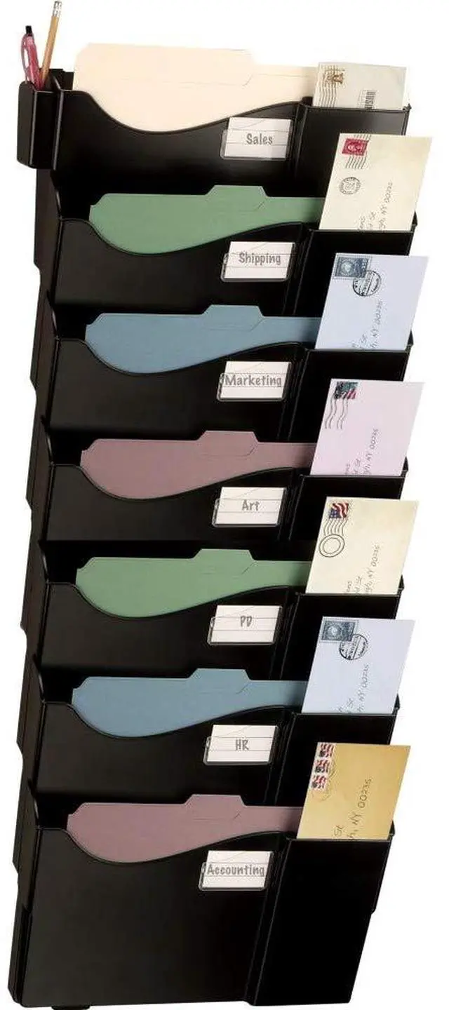 Alt view image 2 of 4 - Office Depot Wall 7 Pockets, Letter Size/Legal Size, Black, 10726