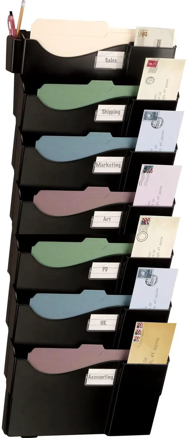 Alt view image 3 of 4 - Office Depot Wall 7 Pockets, Letter Size/Legal Size, Black, 10726