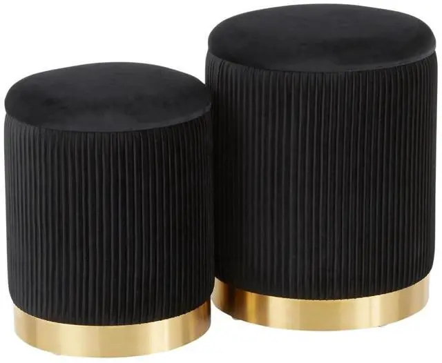 Main image of LumiSource Marla Nesting Ottoman Set, Storage Ottoman, Small Ottoman, Round Ottoman Foot Rest, Pouf Ottoman, Foot Stool Ottoman for Living Room, Velvet Ottoman with Storage