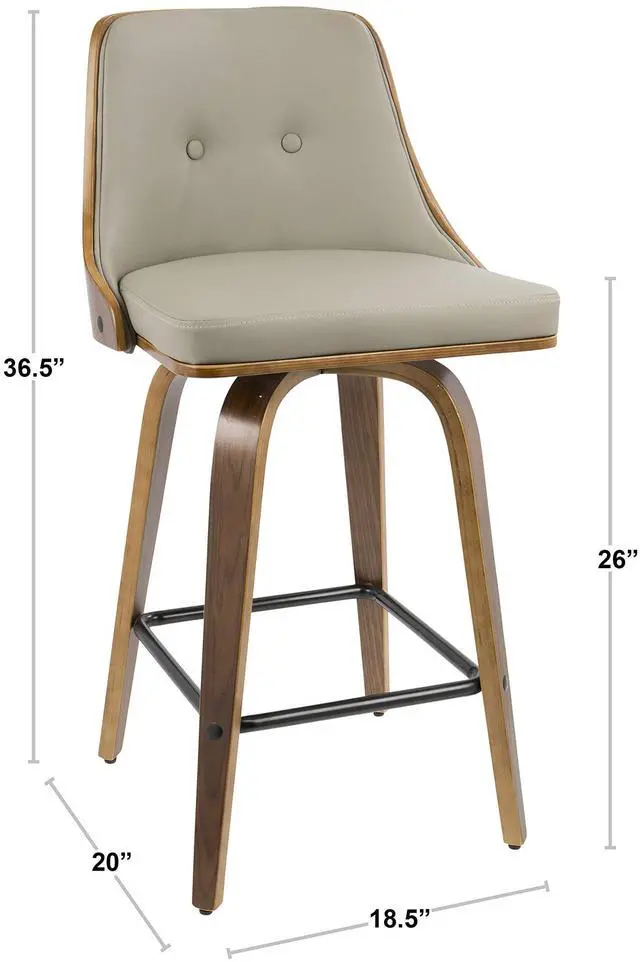 Alt view image 3 of 3 - LumiSource Gianna Counter Stool - Set of 2