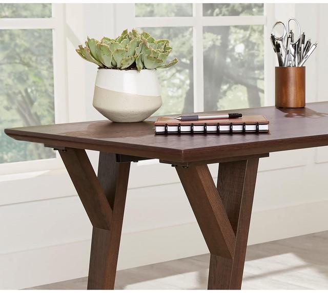 Alt view image 5 of 7 - Realspace® Trezza 62"W L-Shaped Computer Desk, Warm Walnut