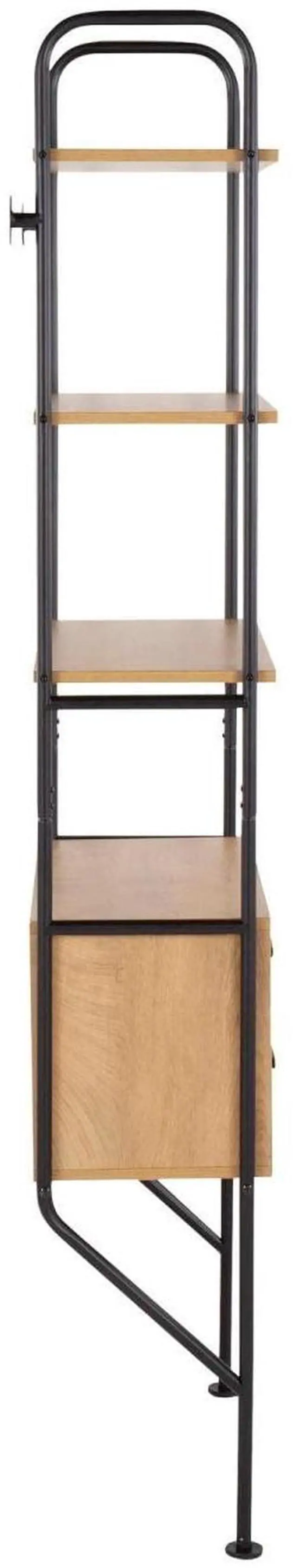 Alt view image 3 of 7 - LumiSource Lean Bookcase, Black Bookshelf with Storage, Book Shelves for Bedroom, Small Bookshelf, Display Shelf, Tall Bookshelf, Industrial Book Shelf