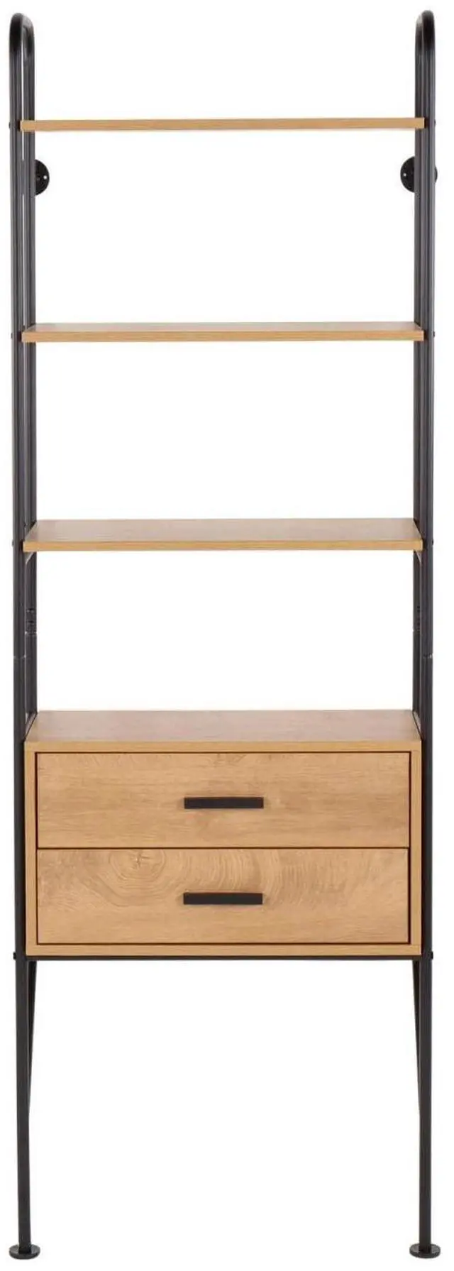 Alt view image 2 of 7 - LumiSource Lean Bookcase, Black Bookshelf with Storage, Book Shelves for Bedroom, Small Bookshelf, Display Shelf, Tall Bookshelf, Industrial Book Shelf