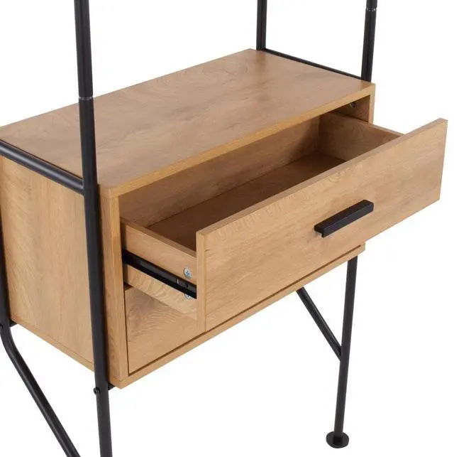 Alt view image 5 of 7 - LumiSource Lean Bookcase, Black Bookshelf with Storage, Book Shelves for Bedroom, Small Bookshelf, Display Shelf, Tall Bookshelf, Industrial Book Shelf