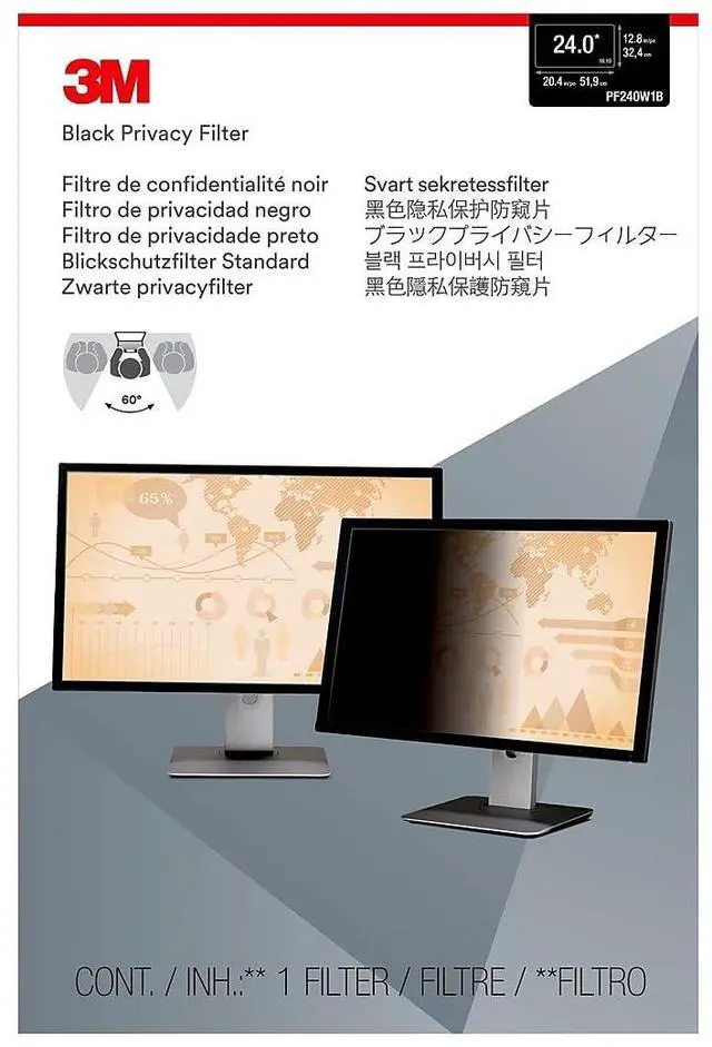 Main image of PF240W1B Frameless Blackout Privacy Filter For 24-Inch Widescreen Monitor, 16:10 Aspect Ratio
