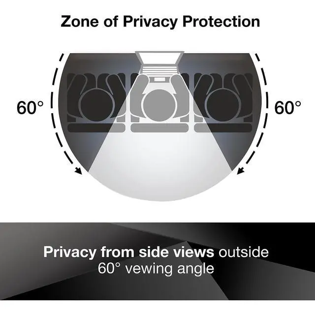 Alt view image 4 of 7 - PF240W1B Frameless Blackout Privacy Filter For 24-Inch Widescreen Monitor, 16:10 Aspect Ratio