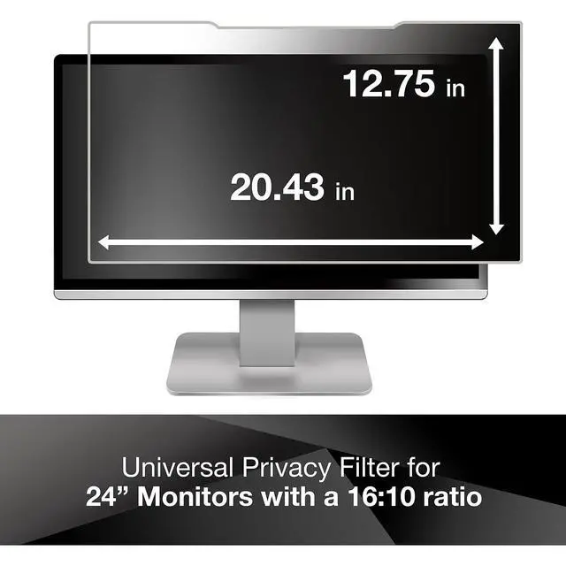 Alt view image 2 of 7 - PF240W1B Frameless Blackout Privacy Filter For 24-Inch Widescreen Monitor, 16:10 Aspect Ratio