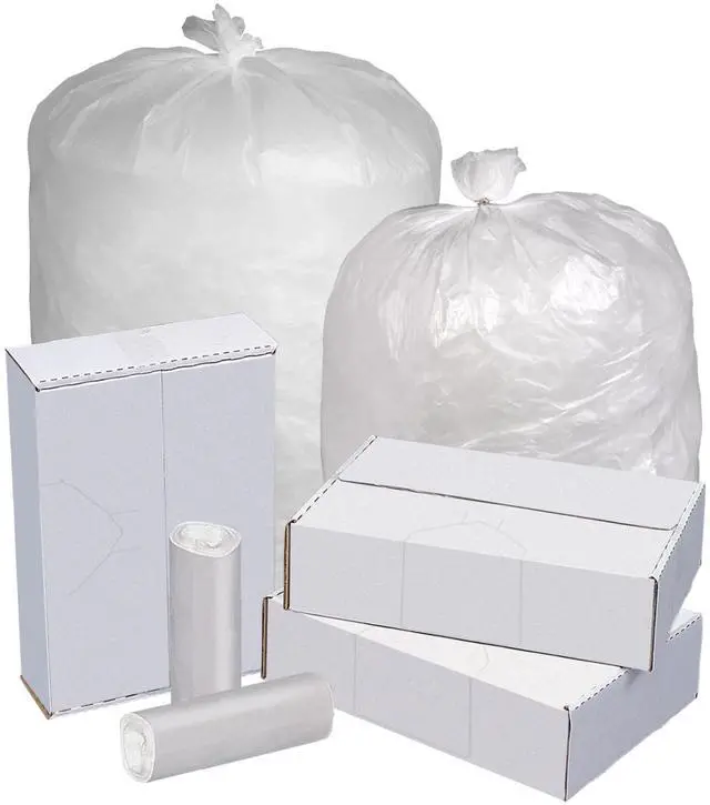 Alt view image 3 of 5 - Highmark™ Linear Low Density Can Liners, 1.5-mil, 60 Gallons, 38" x 58", Clear, Box Of 100