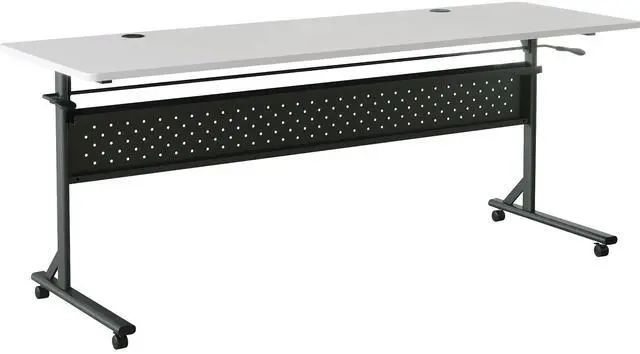 Main image of Lorell Shift 2.0 Flip and Nesting Mobile Table - Laminated Rectangle Top - 198 lb Capacity - 72" Table Top Length x 24" Table Top Width x 1" Thickness - 29.50" Height - Assembly Required - 60767