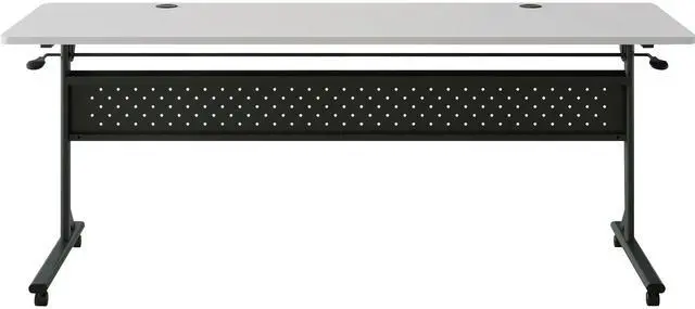 Alt view image 7 of 7 - Lorell Shift 2.0 Flip and Nesting Mobile Table - Laminated Rectangle Top - 198 lb Capacity - 72" Table Top Length x 24" Table Top Width x 1" Thickness - 29.50" Height - Assembly Required - 60767