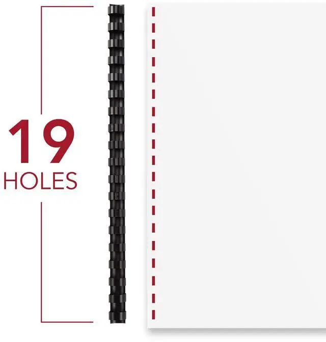 Alt view image 3 of 7 - Mead CombBind Binding Spines/Spirals/Coils/Combs, 3/4", 150 Sheet Capacity, Black, 125 Pack (4000136)