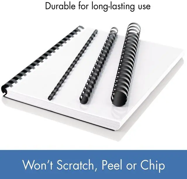 Alt view image 7 of 7 - Mead CombBind Binding Spines/Spirals/Coils/Combs, 3/4", 150 Sheet Capacity, Black, 125 Pack (4000136)