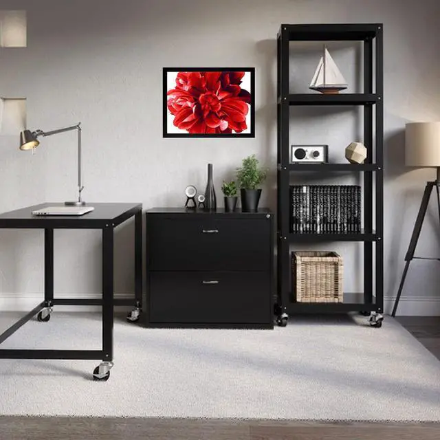 Alt view image 8 of 11 - Lorell Wide Frame - 24" x 36" Frame Size - Rectangle - Wall Mountable - Horizontal, Vertical - 1 Each - Wood - Black