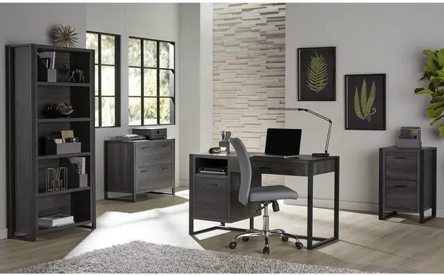 Alt view image 4 of 7 - Realspace® DeJori 32-3/4"W x 19-9/16"D Lateral 2-Drawer File Cabinet, Charcoal