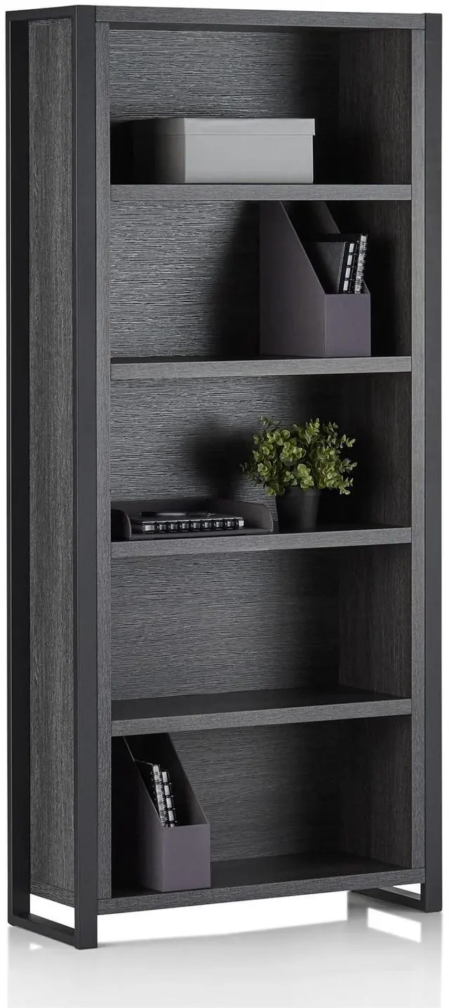 Alt view image 7 of 7 - Realspace® DeJori 70"H 5-Shelf Bookcase, Charcoal