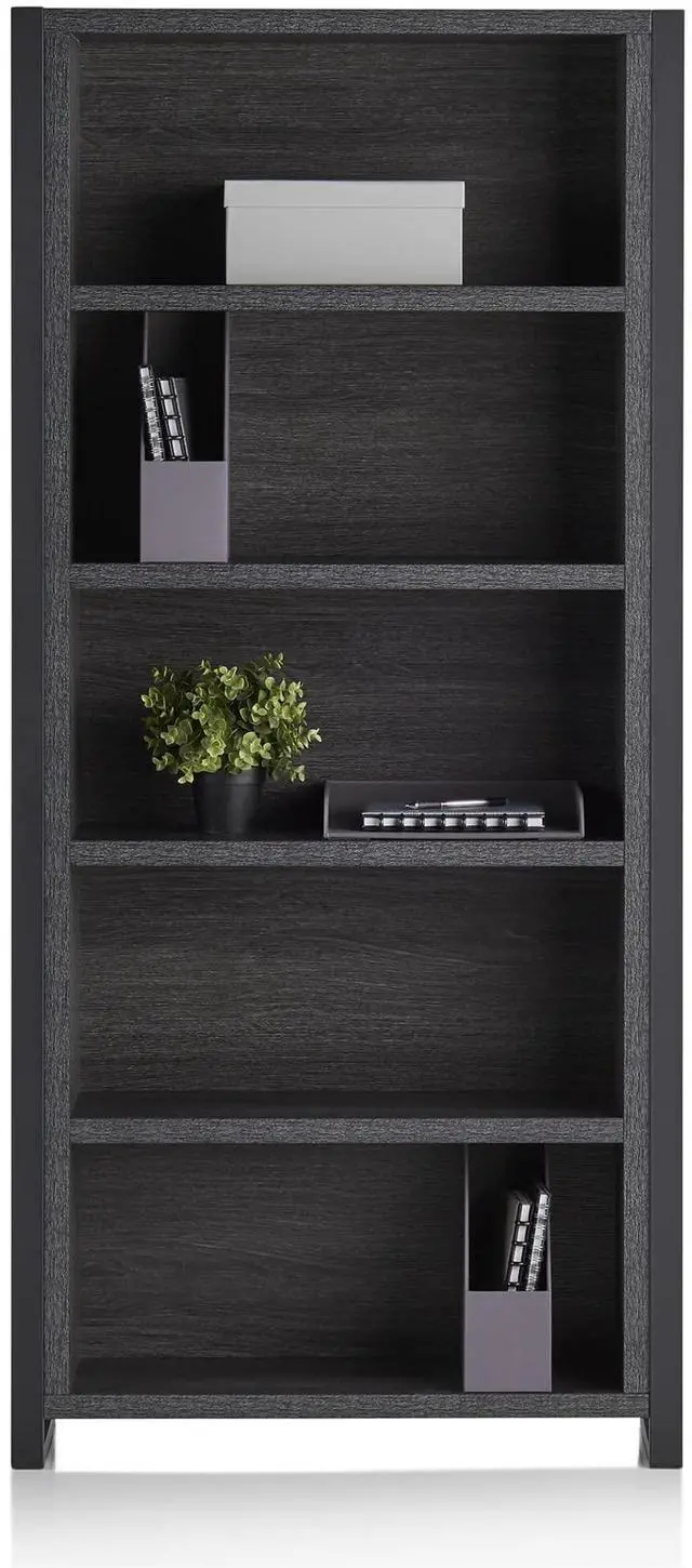 Alt view image 6 of 7 - Realspace® DeJori 70"H 5-Shelf Bookcase, Charcoal