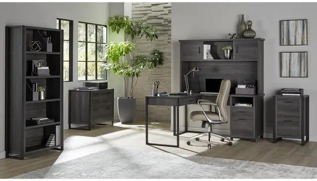 Alt view image 3 of 7 - Realspace® DeJori 32-3/4"W x 19-9/16"D Lateral 2-Drawer File Cabinet, Charcoal