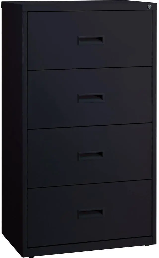 Alt view image 19 of 19 - Lorell Lateral File 4-Drawer 30"x18-5/8"x52-1/2" Black 60560