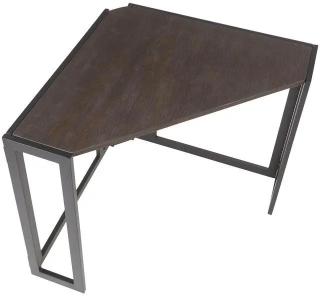 Alt view image 6 of 7 - LumiSource Roman Corner Desk, Home Office Desk, Computer Desk, Black Desk, Small Desk for Bedroom, Gaming Desk, Farmhouse Desk