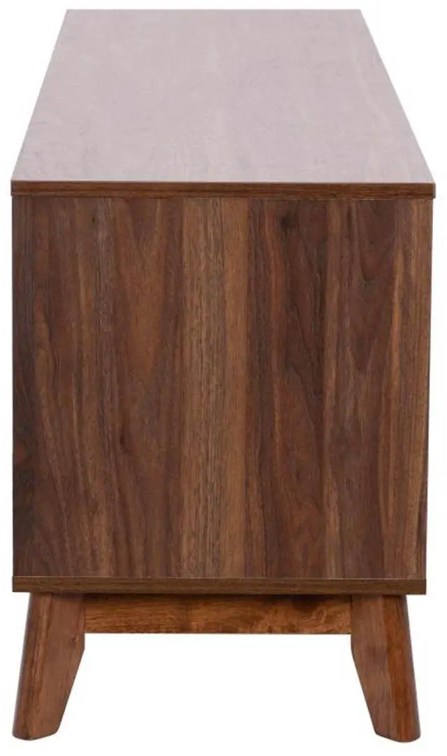 Alt view image 17 of 18 - Hatfield Mid-Century Modern TV Stand in Walnut for up to 64 inch TV's - 60 Inch Media Center with Adjustable Center Shelf and Dual Soft Close Doors
