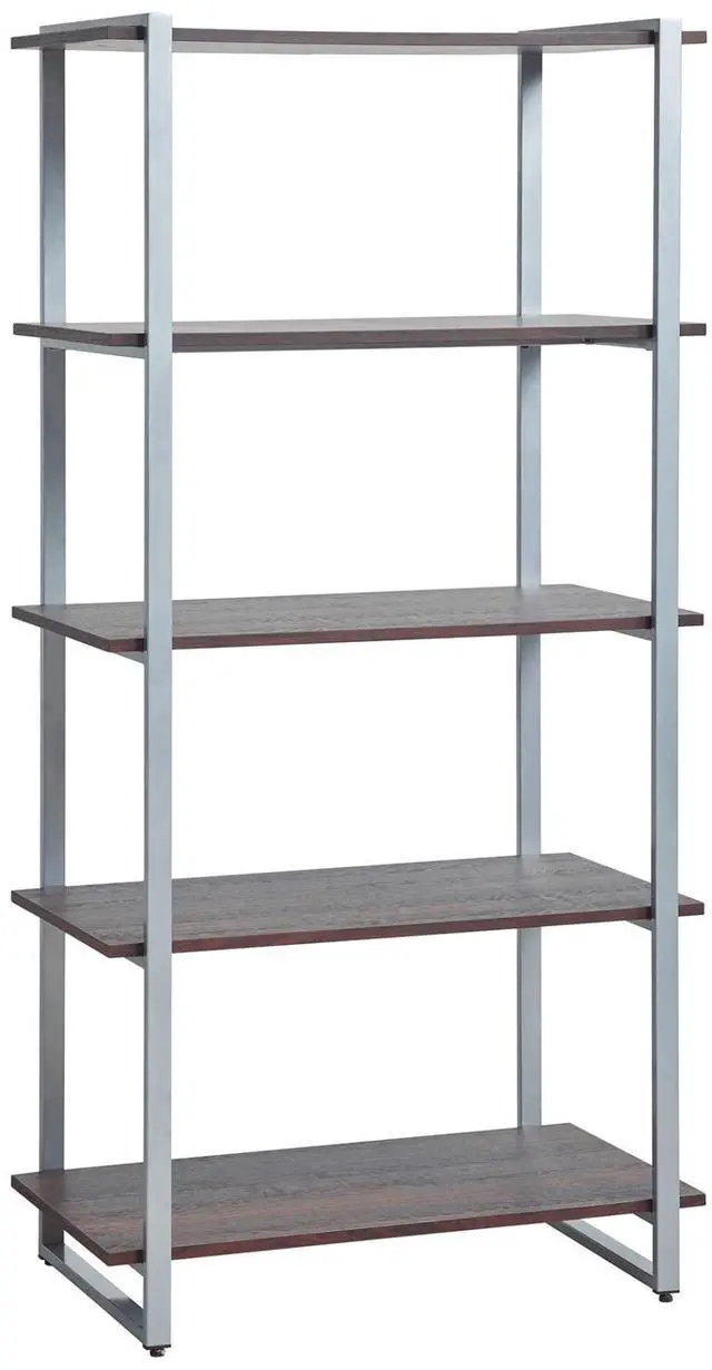 Alt view image 3 of 7 - Realspace® Trezza 60"H 4-Shelf Bookcase, Warm Walnut