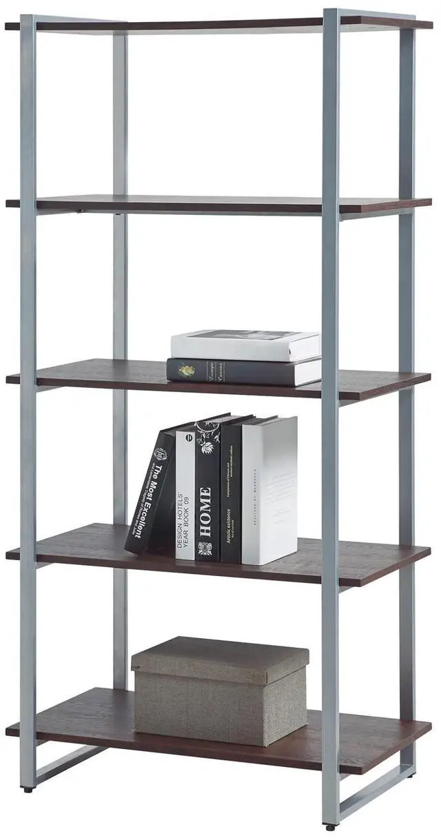 Alt view image 7 of 7 - Realspace® Trezza 60"H 4-Shelf Bookcase, Warm Walnut