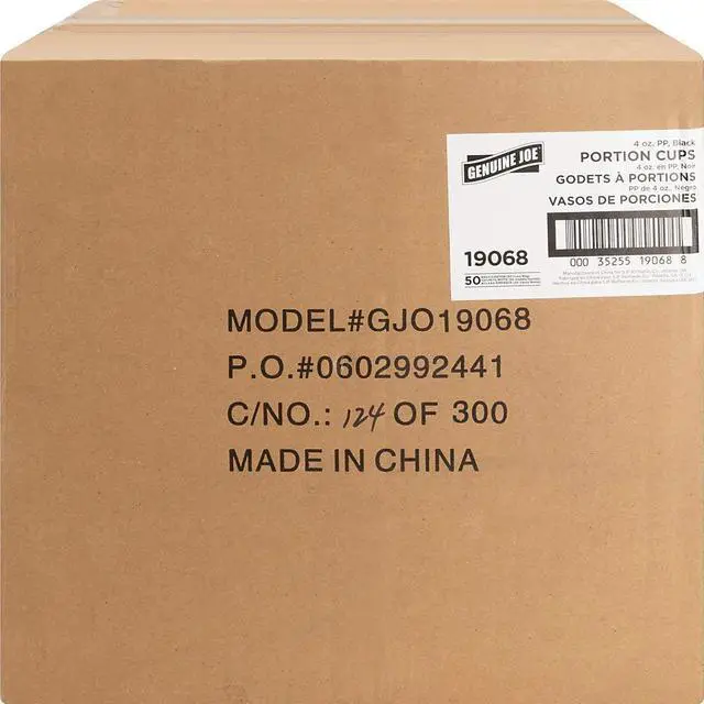 Alt view image 4 of 8 - Genuine Joe Portion Cups 4oz. 50BG/CT Black 19068