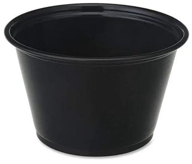 Alt view image 7 of 8 - Genuine Joe Portion Cups 4oz. 50BG/CT Black 19068