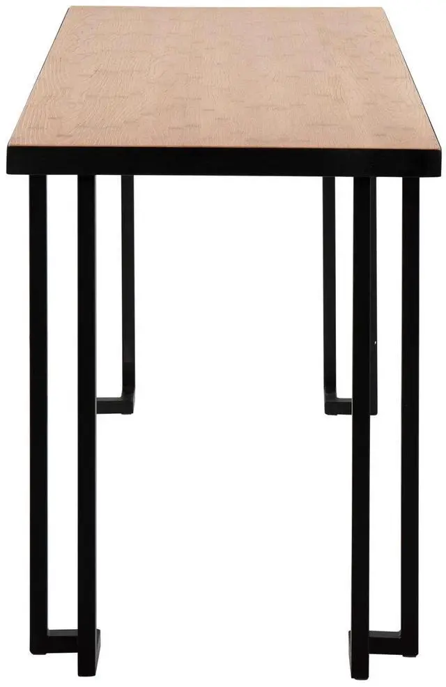 Alt view image 2 of 7 - LumiSource Roman Natural Wood Desk, Home Office Desk, Computer Desk, Black Desk, Small Desk for Bedroom, Gaming Desk, Contemporary Desk