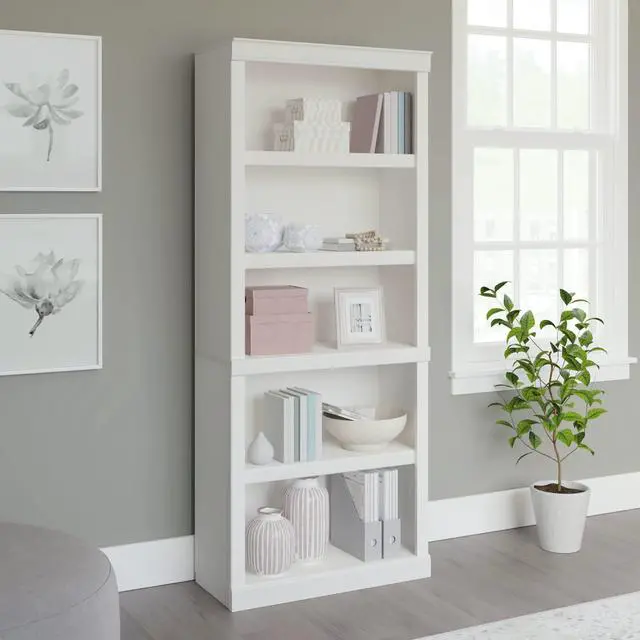 Alt view image 2 of 7 - Realspace® 72"H 5-Shelf Bookcase, Arctic White