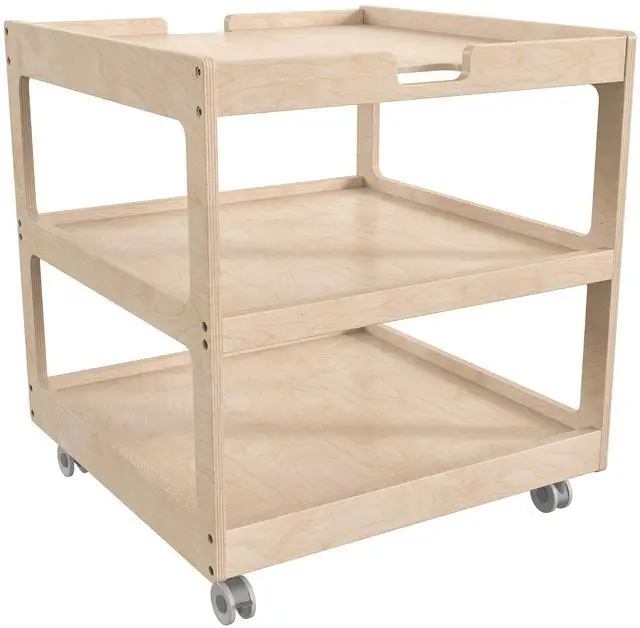 Alt view image 2 of 2 - Flash Furniture MK-ME14795-GG Natural 3 Shelf Mobile Cart