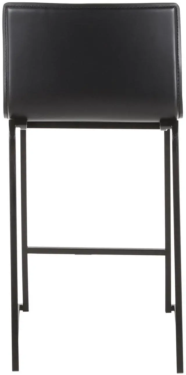 Alt view image 6 of 7 - LumiSource Mara Upholstered Counter Stools for Kitchen Counter with Black and Faux Leather, Counter Height Chairs, Bar Stools Set of 2, Counter Height Chairs, Bar Stools for Kitchen Island